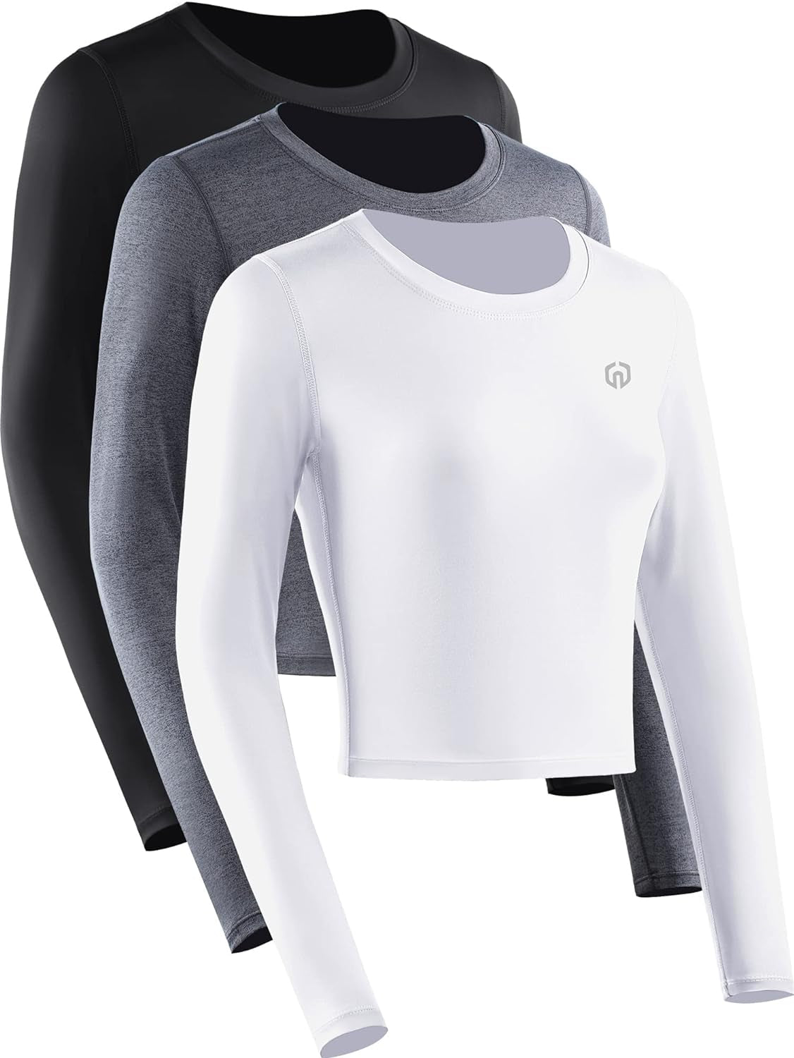 Women'S Running Workout Athletic Crop Shirts Pack of 3